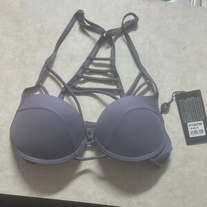 Strappy Gray Women's swim top